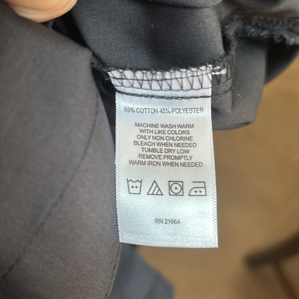 Foxcroft Midnight Black Collared shaped wrinkle free  Shirt - Picture 8 of 10